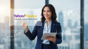 Yahoo Finance dashboard 2025 showing stock market trends, investment analytics, and personal finance tools on desktop and mobile